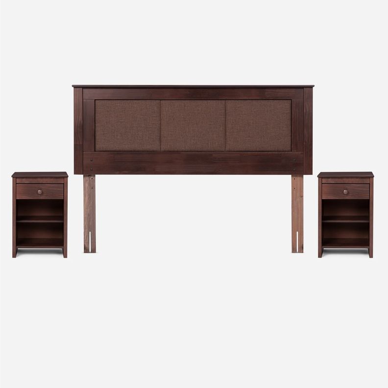 Cama Europea Pratta 2 Pl Pata Madera BN + Respaldo y Velador-2