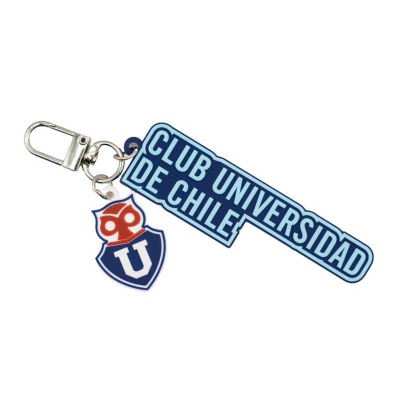 LLAVERO GOMA LOGO COLOR CLUB UNIVERSIDAD DE CHILE-0