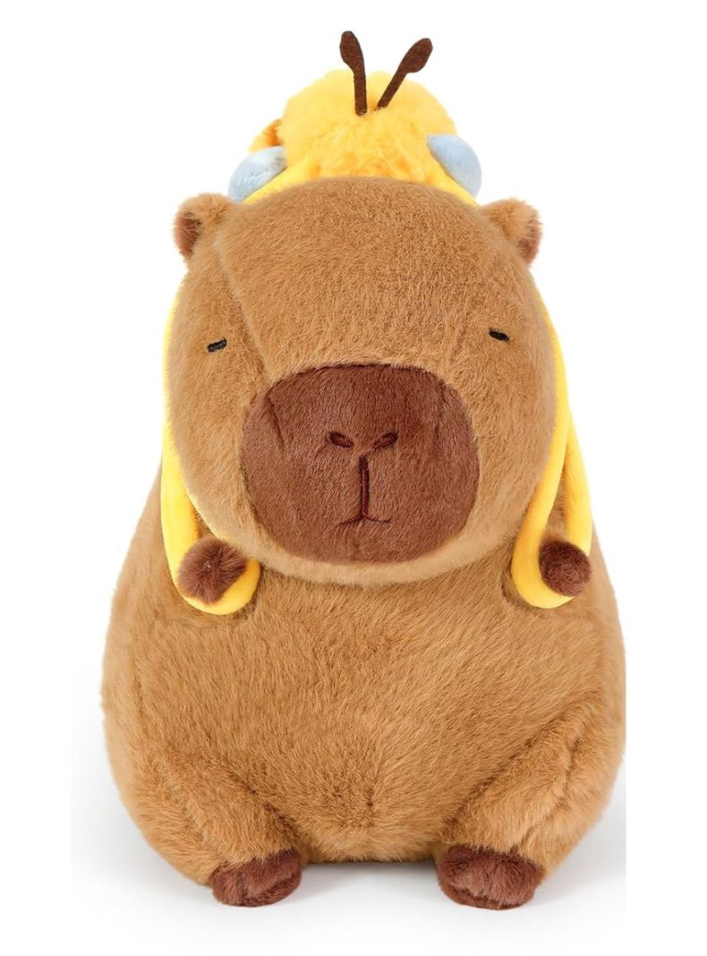 PELUCHE CAPIBARA MOCHILA ABEJITA 23 CM TIERNO AMIGABLE-0
