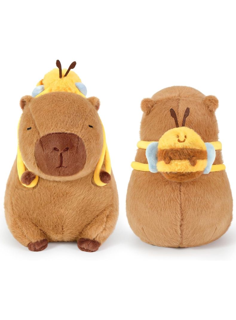 PELUCHE CAPIBARA MOCHILA ABEJITA 23 CM TIERNO AMIGABLE-2