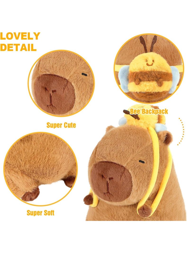 PELUCHE CAPIBARA MOCHILA ABEJITA 23 CM TIERNO AMIGABLE-3