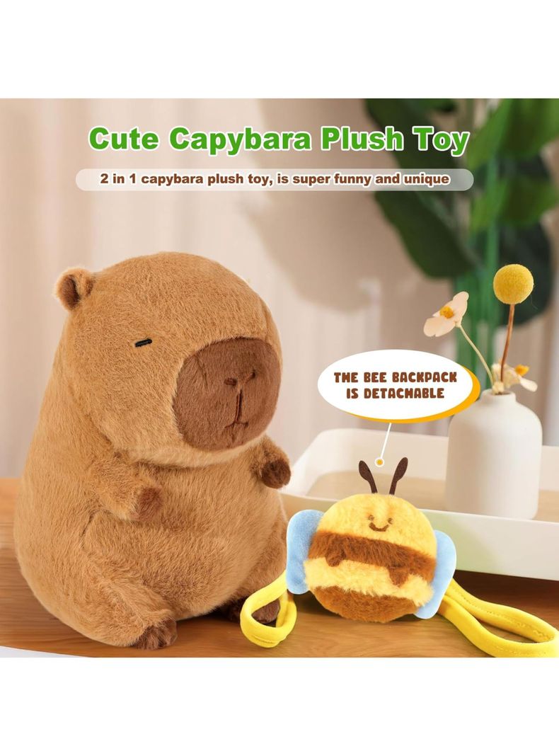 PELUCHE CAPIBARA MOCHILA ABEJITA 23 CM TIERNO AMIGABLE-5