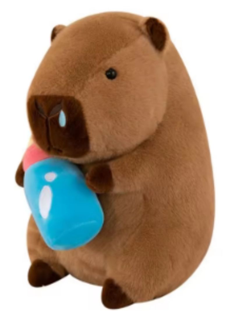 hermoso peluche capibara con Biberon 23 cm tierno amigable suave-0