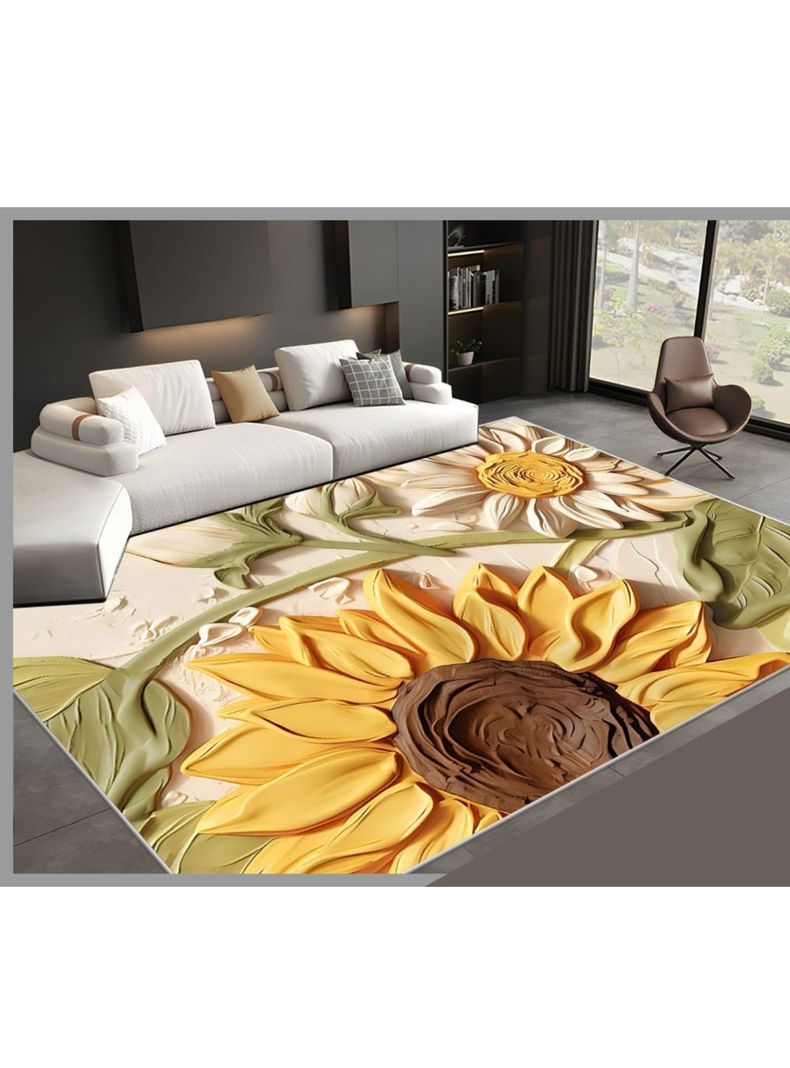 ALFOMBRA GIRASOL 200X240 DELGADA LISA ANTIDESLIZANTE TF-0
