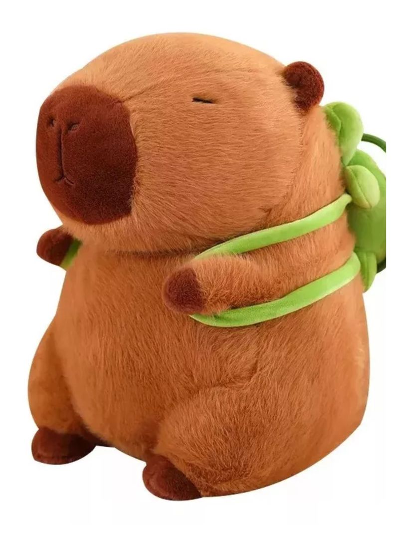 HERMOSO PELUCHE CAPIBARA MOCHILA 22 CM TIERNO AMIGABLE-0