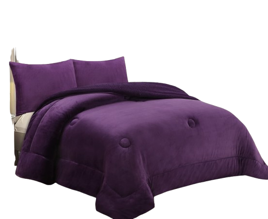 plumon king Plush violeta de invierno con chiporro cómodo, suave y cálido.  TF-0