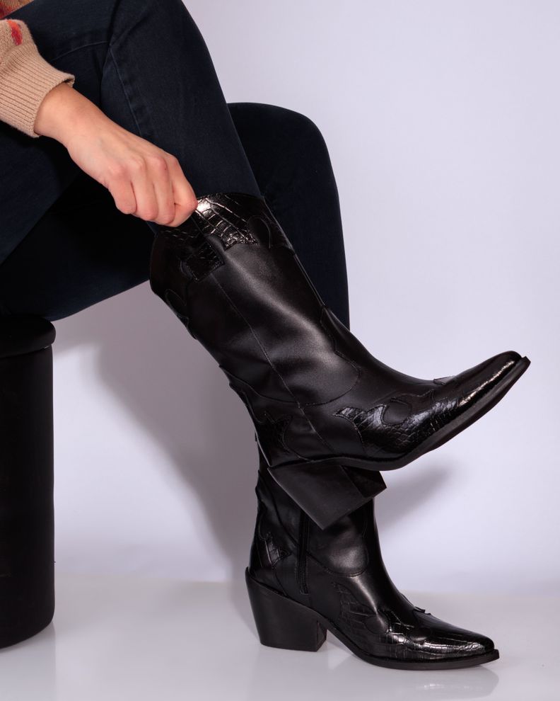 Bota Kansas Negro/Caiman Negro-4