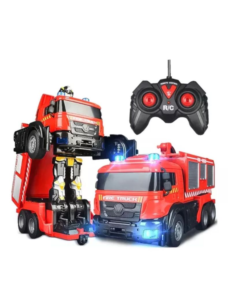 Camion Bomberos Transformer Lanza Agua  A Control Remoto-6