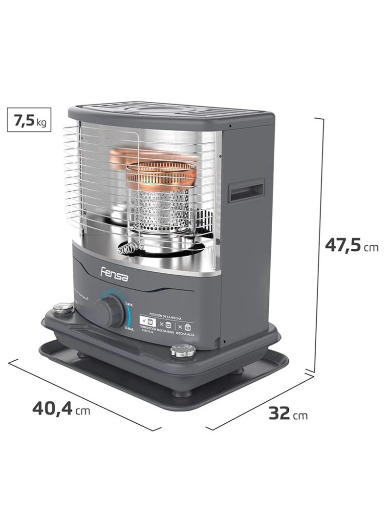 Estufa Parafina Mecha Fensa 4 Litros Potencia 2,7Kw-2