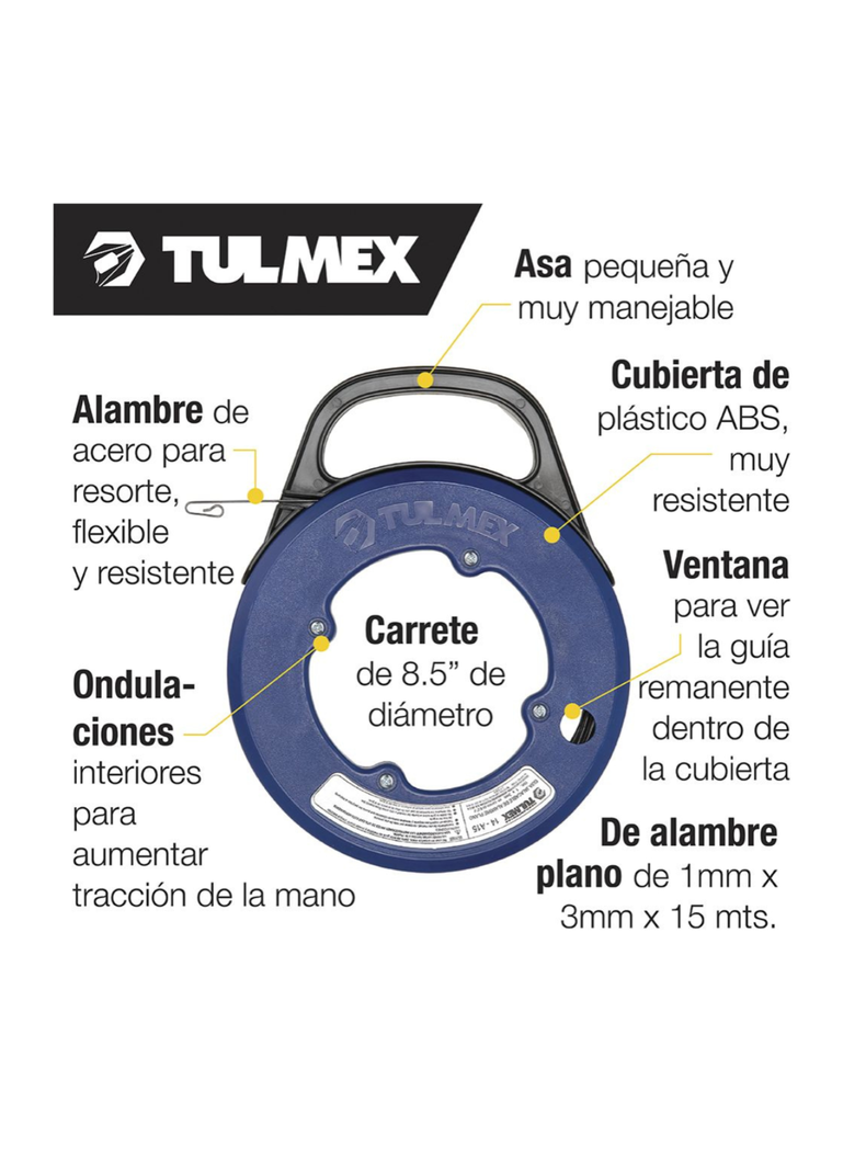 PASACABLE (LAUCHA) DE 15 MTS TULMEX 14-A15-1