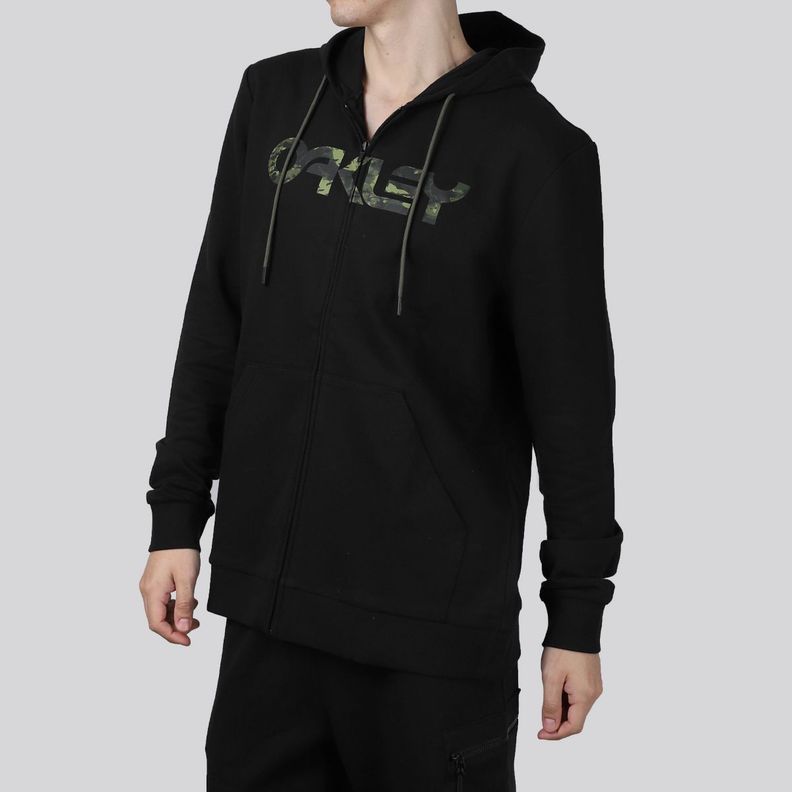 Polerón Hombre Teddy Full Zip Oakley Black/Tiger Mint camo-1