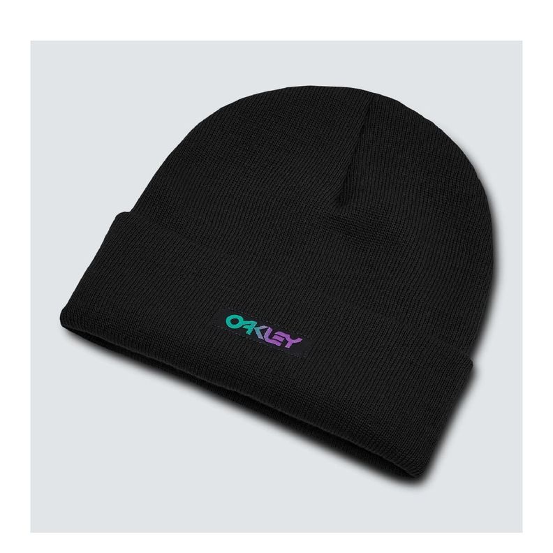 Beanie Oakley B1B Gradient Patch Hombre Negro-0