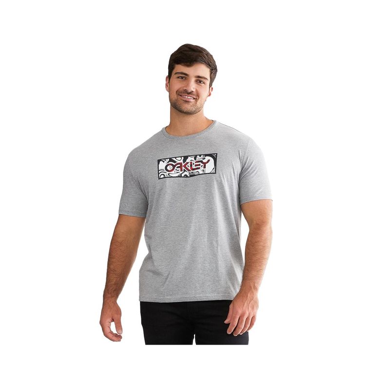 Polera Oakley The Walls B1B Hombre Gray-0