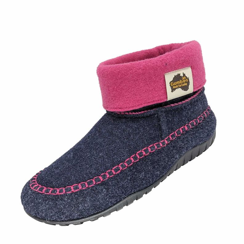 Pantufla Thredbo Slipper Navy& Pink Gumbies-0