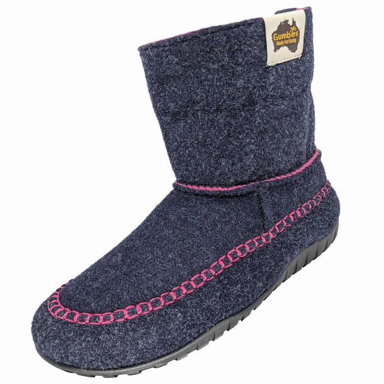 Pantufla Thredbo Slipper Navy& Pink Gumbies-1