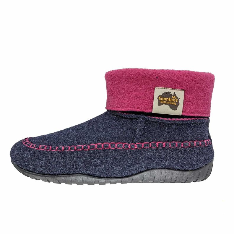 Pantufla Thredbo Slipper Navy& Pink Gumbies-2