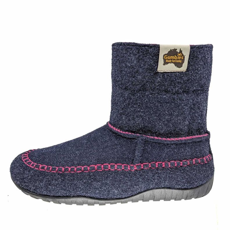 Pantufla Thredbo Slipper Navy& Pink Gumbies-3