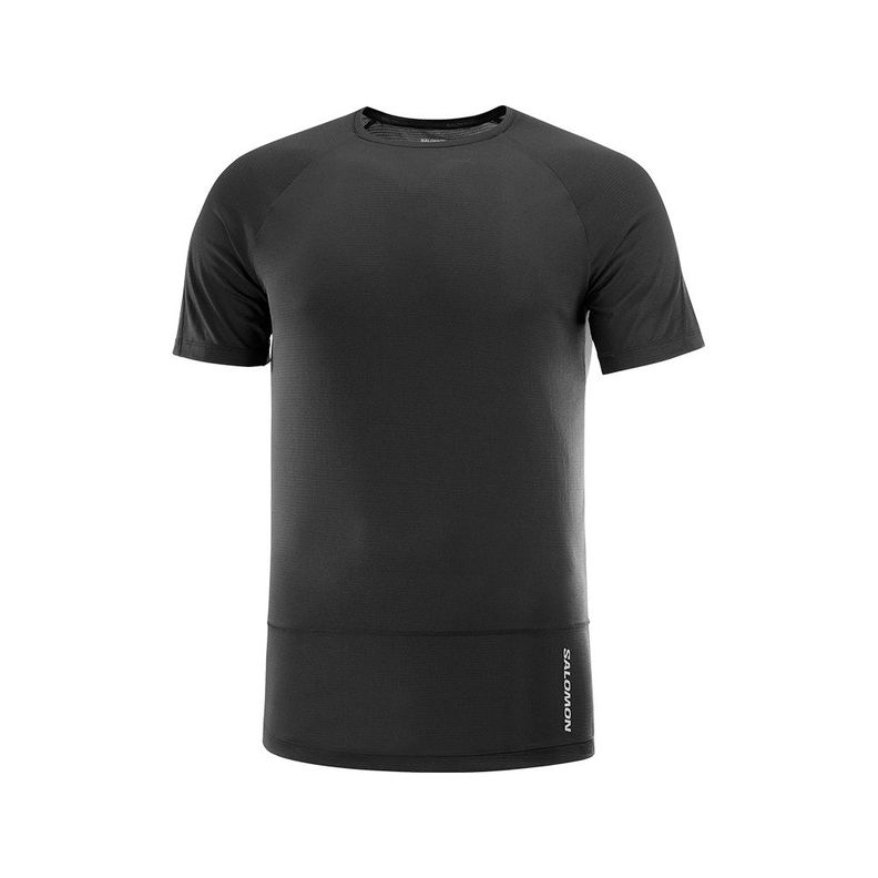 Polera Hombre Cross Run Ss Tee M Deep Black Salomon-0