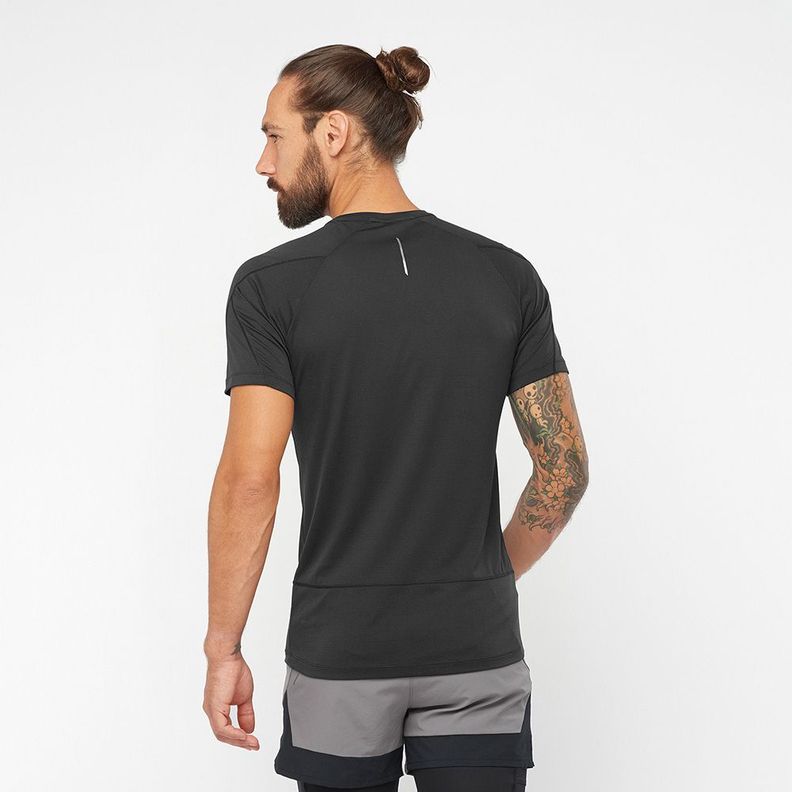 Polera Hombre Cross Run Ss Tee M Deep Black Salomon-3