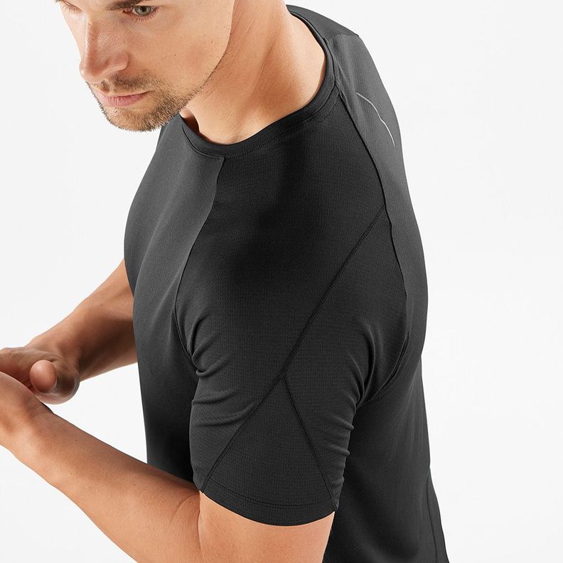 Polera Hombre Cross Run Ss Tee M Deep Black Salomon-4