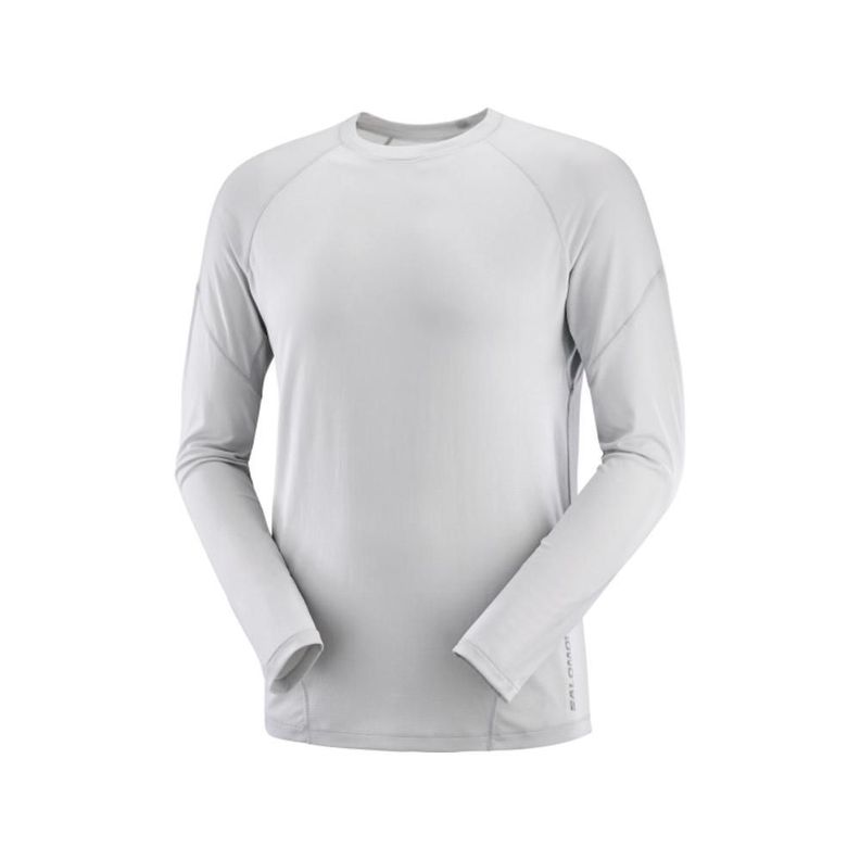 Polera Hombre Cross Run Ls Tee M Gris Claro Salomon-0