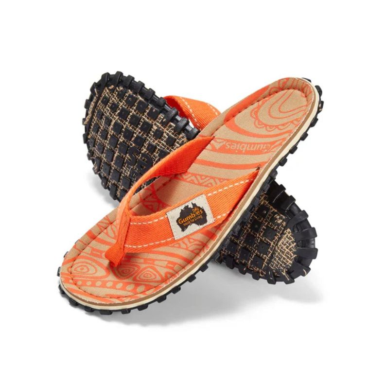 Sandalia Hombre Íslander Flip-Flop Naranjo Gumbies-1