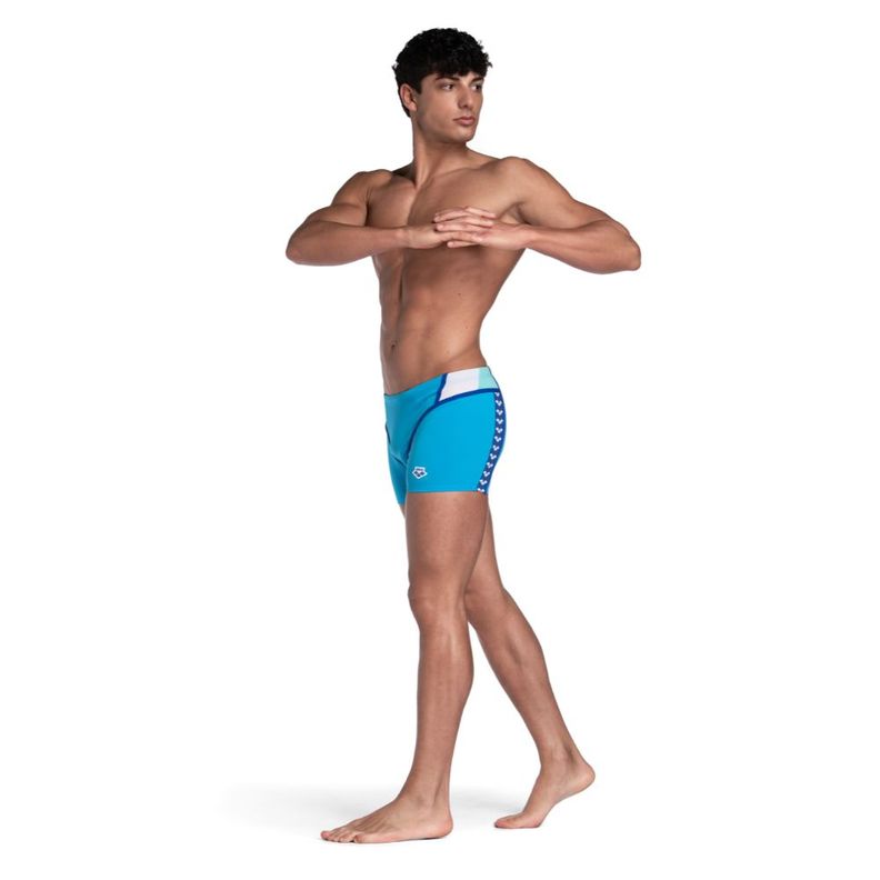 Traje De Baño Tipo Boxer Hombre Panel  Azul Arena-6