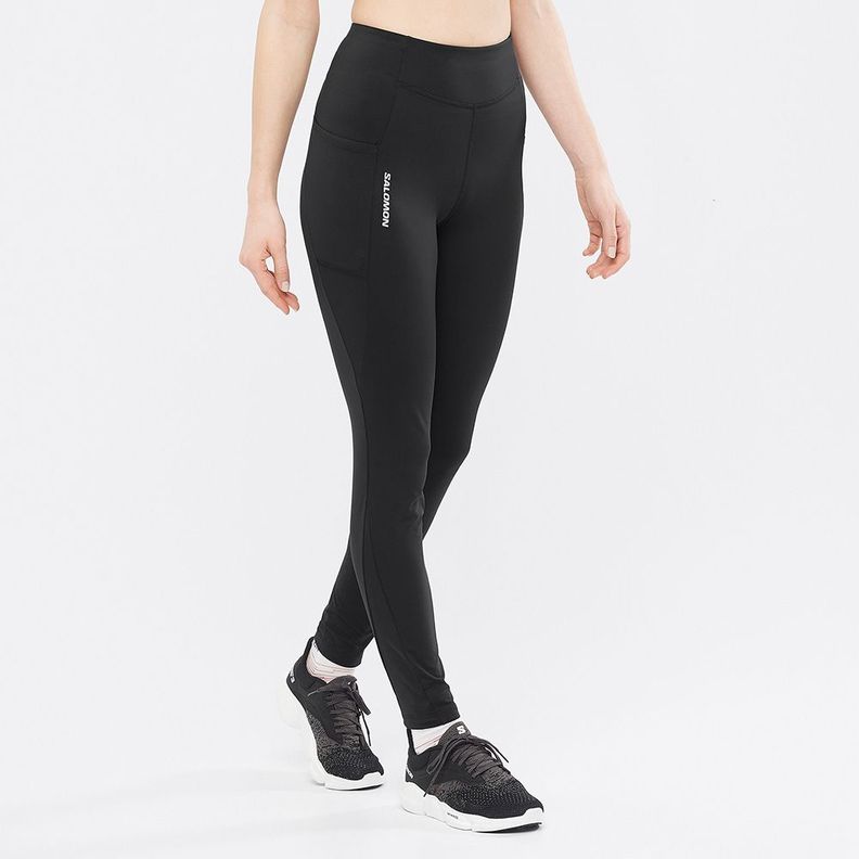 Calzas Mujer Cross Warm Tight W Deep Black Salomon-1