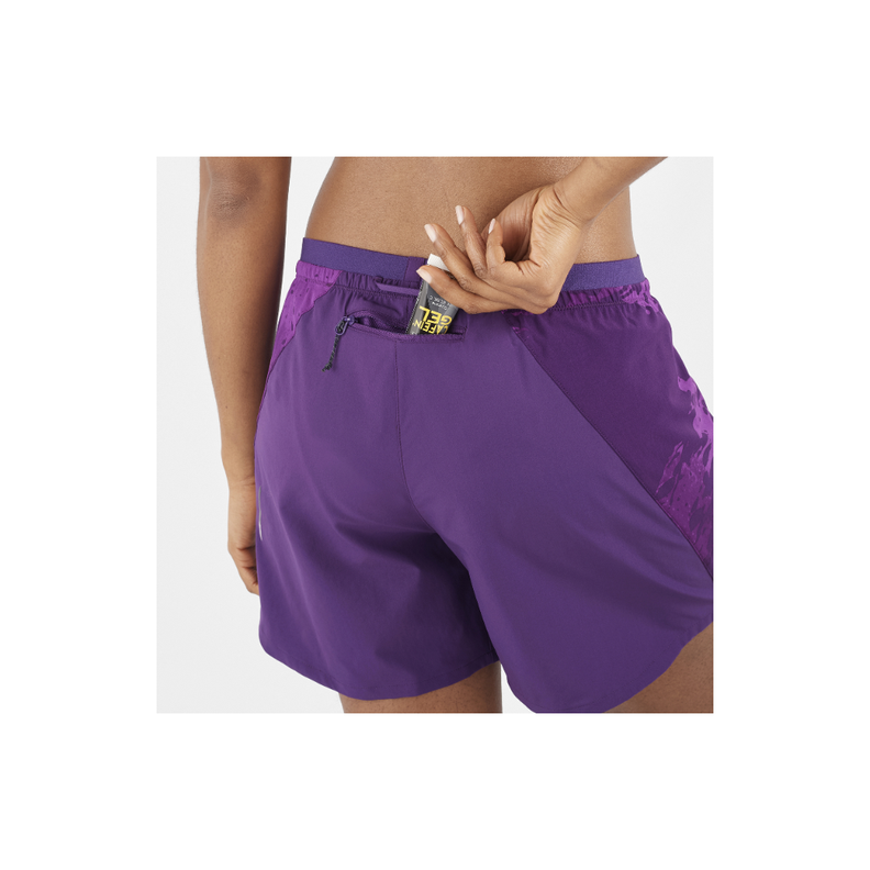 Short Mujer Cross 5" Morado Salomon-1