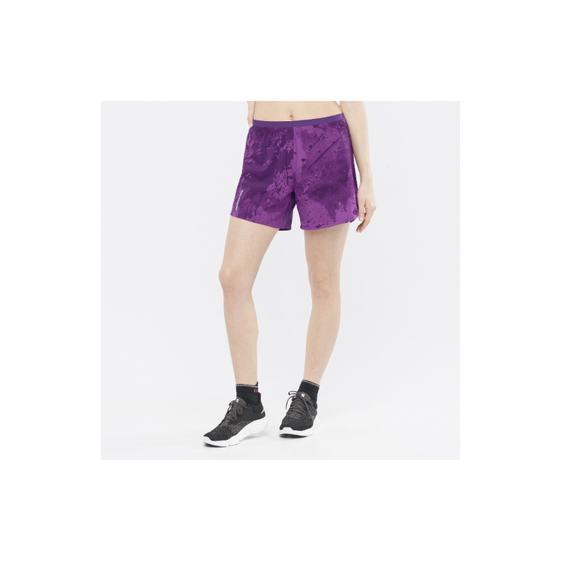 Short Mujer Cross 5" Morado Salomon-2