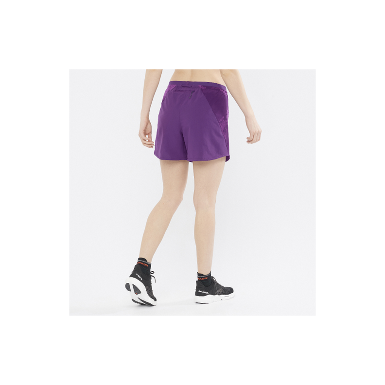 Short Mujer Cross 5" Morado Salomon-3