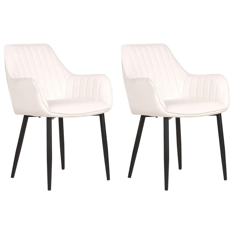 Pack 2 Sillas Butacas Sillon Poltronas Velvet Patas Negras Blanco