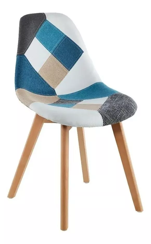 Pack 4 Sillas Eames Patchwork Azul