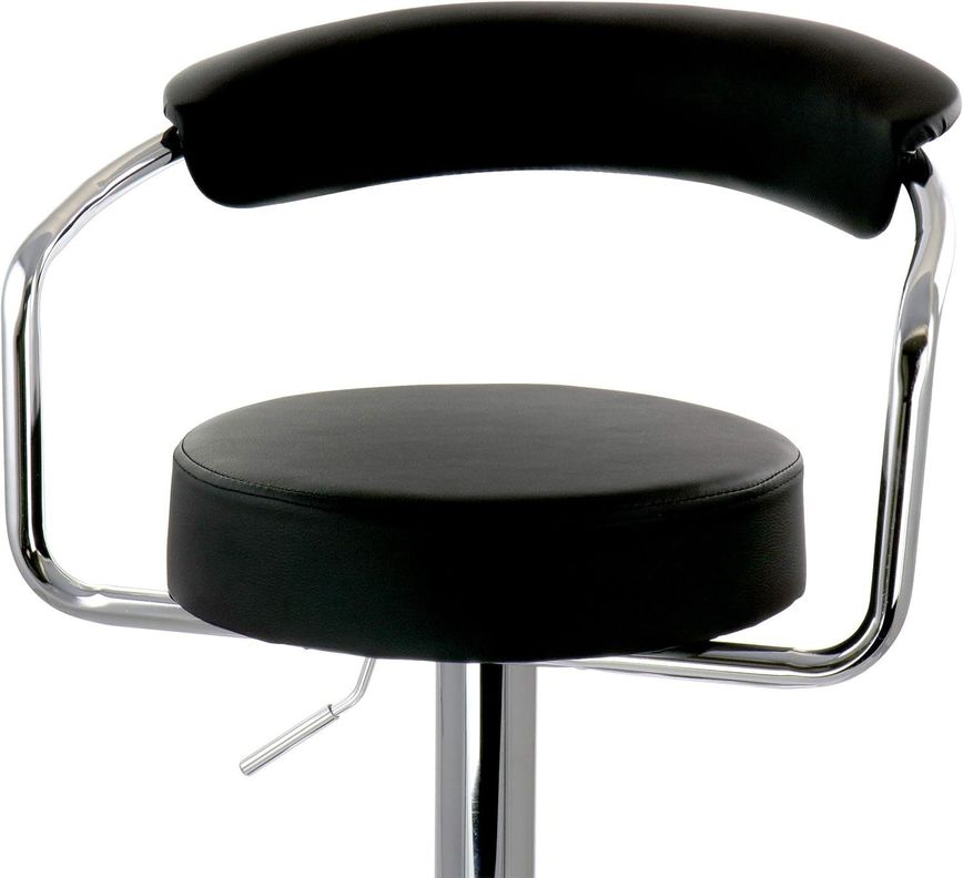 Pack 2 Taburete Piso Bar Altura Regulable Con Respaldo Negro-6