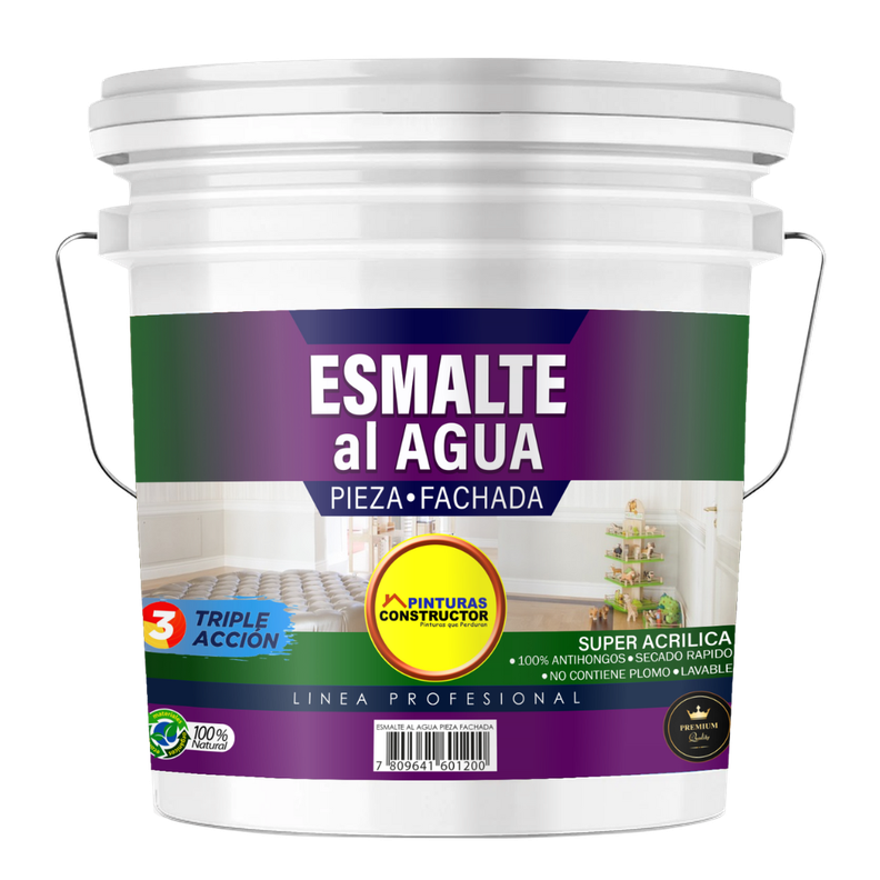 Esmalte Al Agua Pieza y Fachada Blanco (Mate) Tineta 20Lts-0