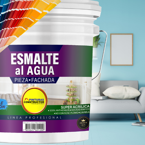 Esmalte Al Agua Pieza y Fachada Blanco (Mate) Tineta 20Lts-2