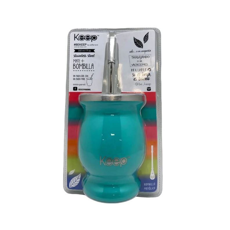 Mate Clasico De 200ml Con Bombilla Color Verde - Shopyclick Verde Claro
