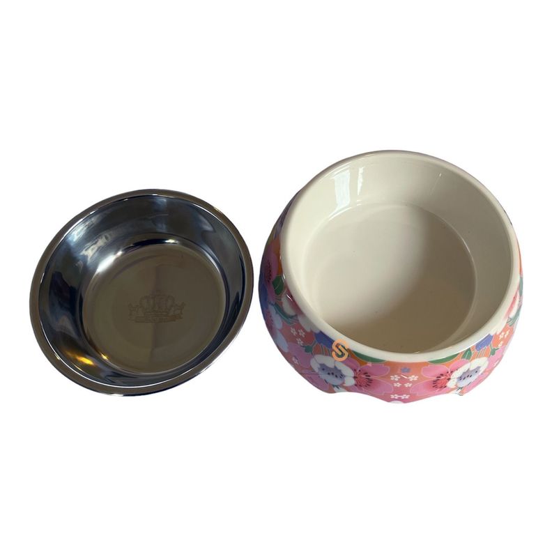 Bowl Comida Mascota Mediano Flores Royal Pet - Shopyclick-1