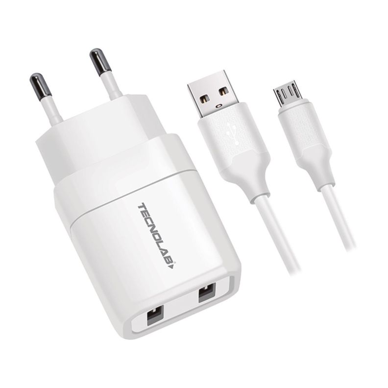 Cargador De Pared Usb Doble Con Cable Micro Usb 2.4a - SC-0