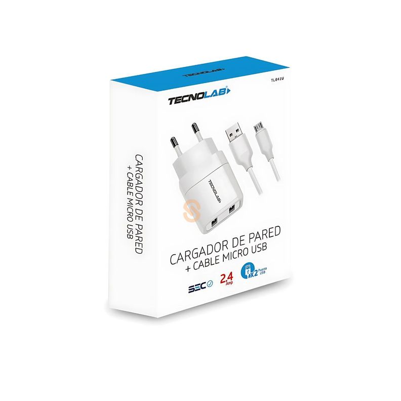 Cargador De Pared Usb Doble Con Cable Micro Usb 2.4a - SC-1