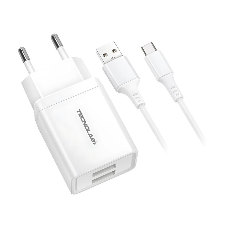 Cargador De Pared 2 Usb 2.1a + Cable Tipo-c 10.5 Watts - SC-0