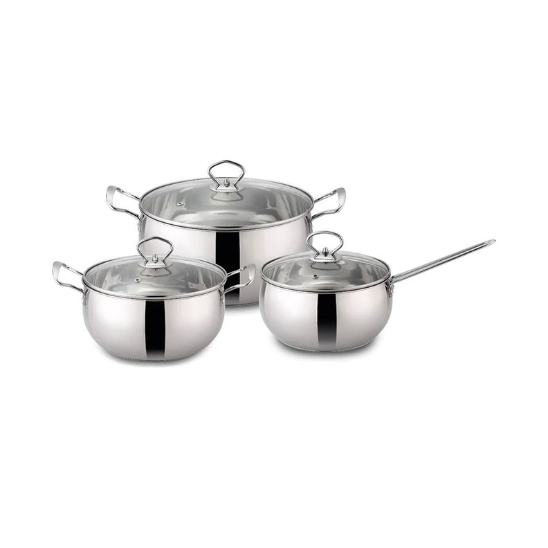 Batería De Cocina 6 Piezas De Acero Inoxidable - Shopyclick-0