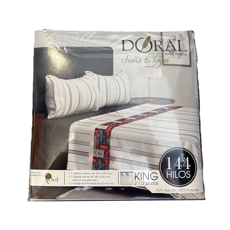 Sábanas Estampadas 144 Hilos King Diseño Negro - Shopyclick-0