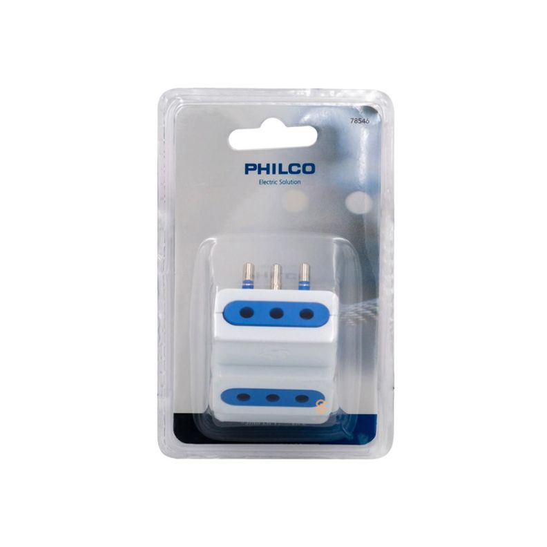 Enchufe Adaptador Schuko Triple 1500w Philco - SC-1