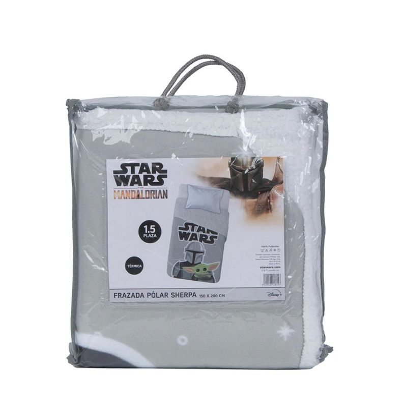 Frazada Polar Sherpa 1.5 Plazas Baby Yoda Star Wars - SC-3