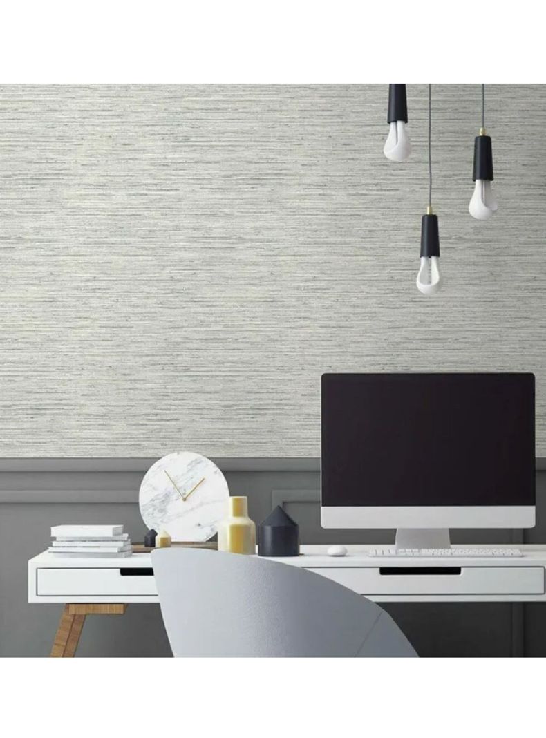 Roommates PVC Autoadhesivo Faux Grasscloth Light Grey (B6767637)-0