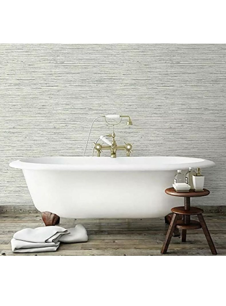 Roommates PVC Autoadhesivo Faux Grasscloth Light Grey (B6767637)-4
