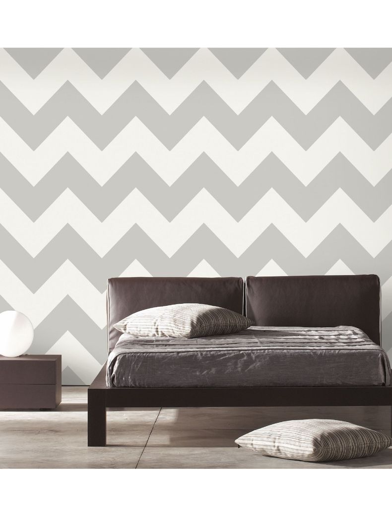Roommates PVC Autoadhesivo Grey Large Chevron (B6762013)-0