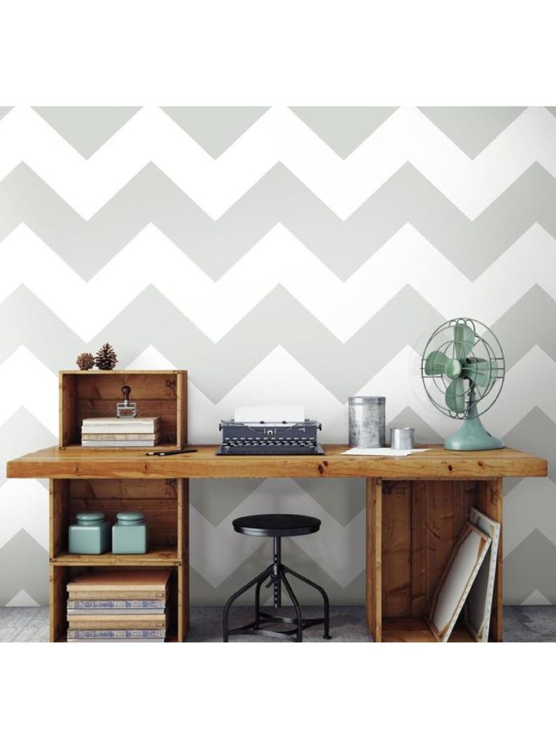 Roommates PVC Autoadhesivo Grey Large Chevron (B6762013)-2