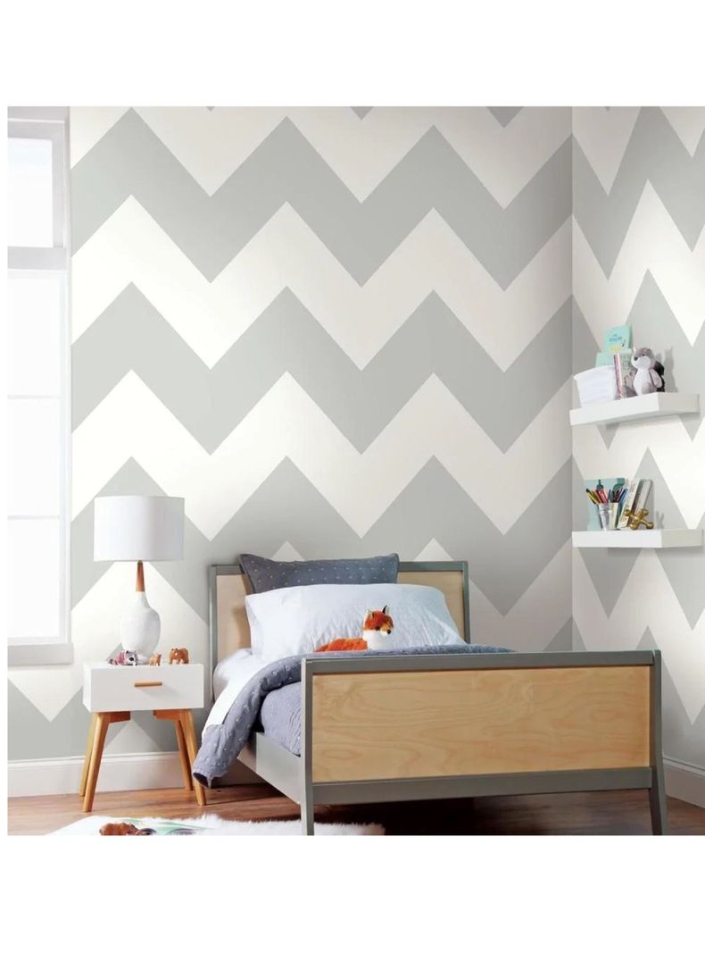 Roommates PVC Autoadhesivo Grey Large Chevron (B6762013)-3